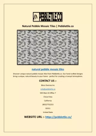 Natural Pebble Mosaic Tiles | Pebbletile.co