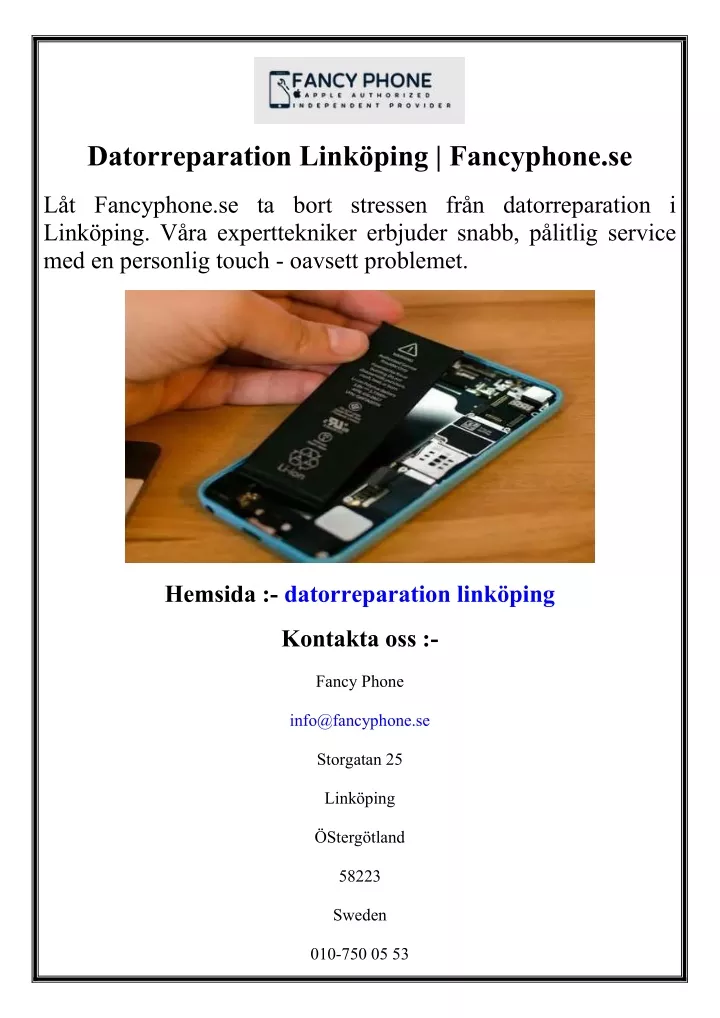 datorreparation link ping fancyphone se