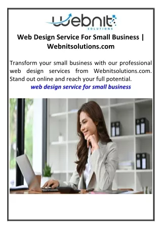 Web Design Service For Small Business Webnitsolutions.com
