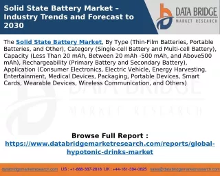solid state battery market industry trends