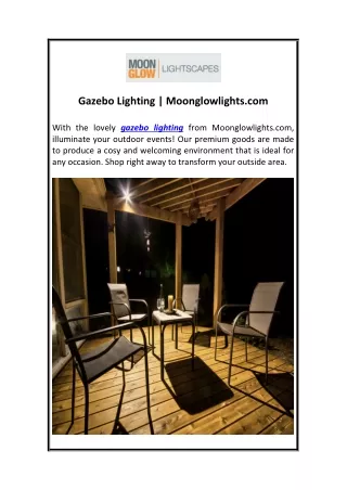 Gazebo Lighting  Moonglowlights.com