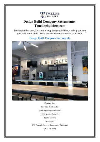 Design Build Company Sacramento Truelinebuilders