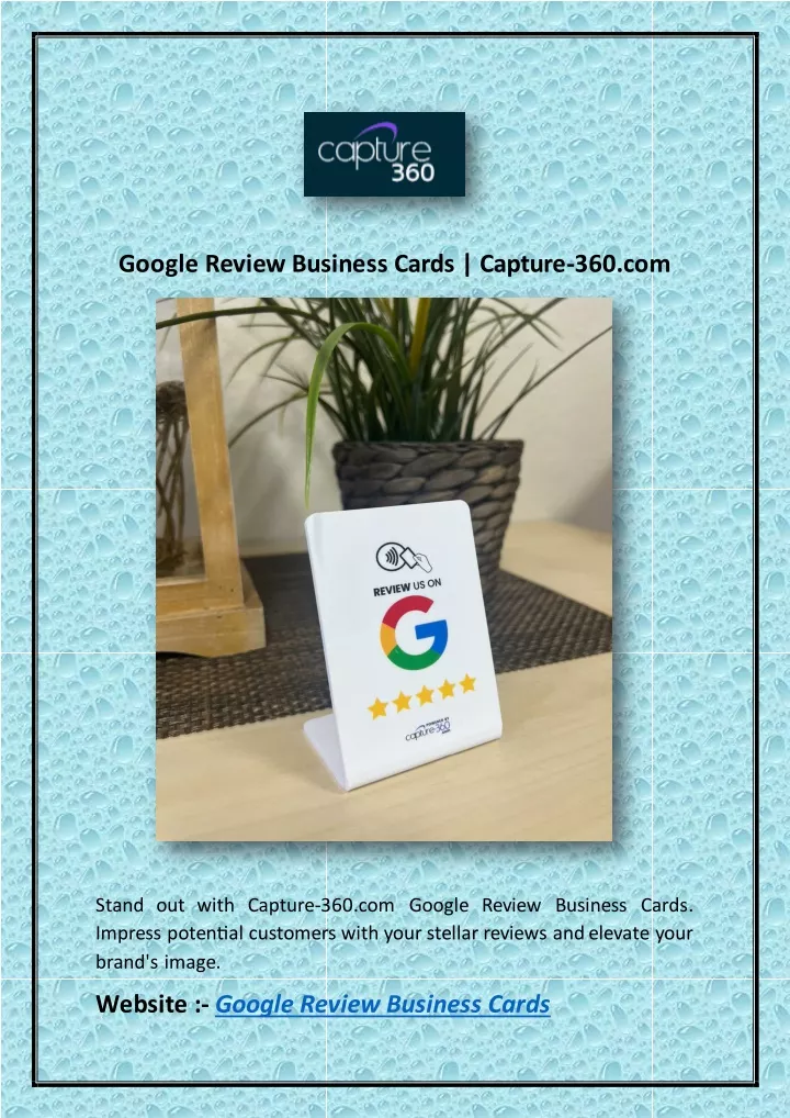 google review business cards capture 360 com