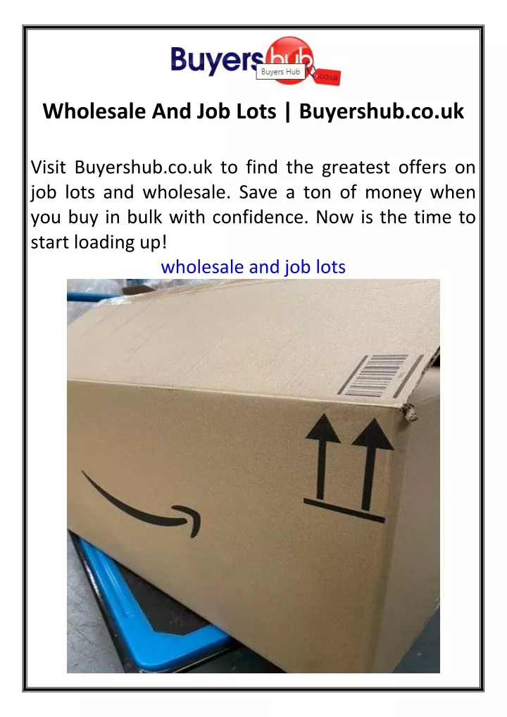 wholesale and job lots buyershub co uk