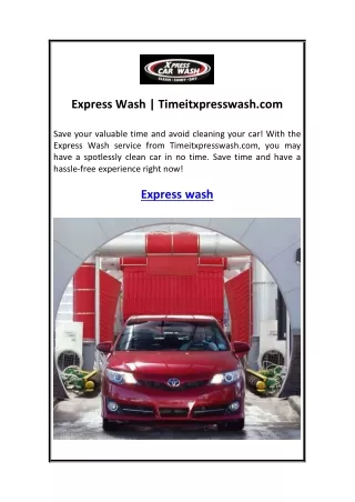 Express Wash | Timeitxpresswash.com