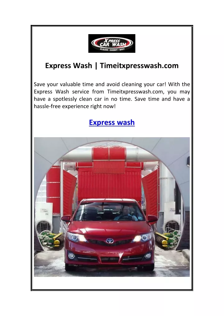 express wash timeitxpresswash com