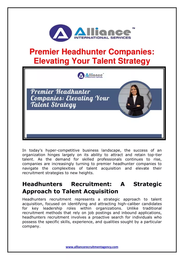 premier headhunter companies elevating your