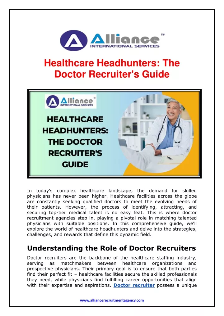 PPT - Healthcare Headhunters - The Doctor Recruiter's Guide PowerPoint ...