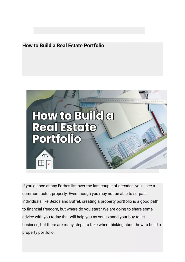how to build a real estate portfolio