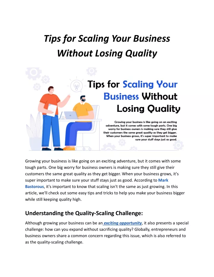 tips for scaling your business without losing