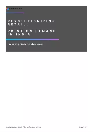 Revolutionizing Retail: Print on Demand in India