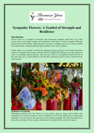 Sympathy Flowers: A Symbol of Strength and Resilience