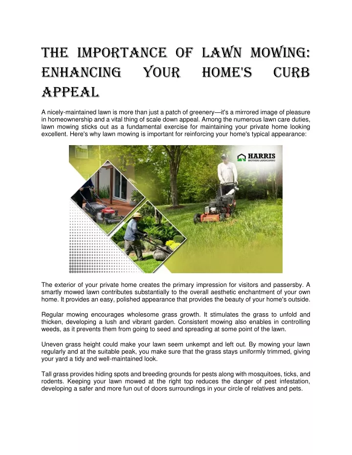 the importance of lawn mowing enhancing your