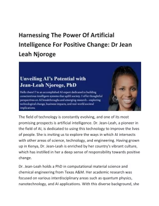 Harnessing The Power Of Artificial Intelligence For Positive Change (1)