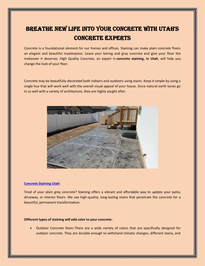 breathe new life into your concrete with utah