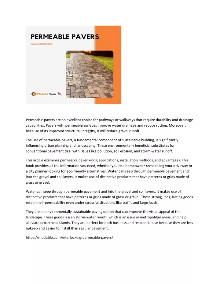 permeable pavers are an excellent choice