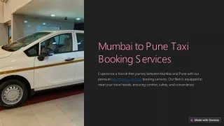 Mumbai to Pune Taxi: Seamless Travel Between Cities