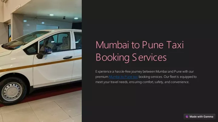 mumbai to pune taxi booking services