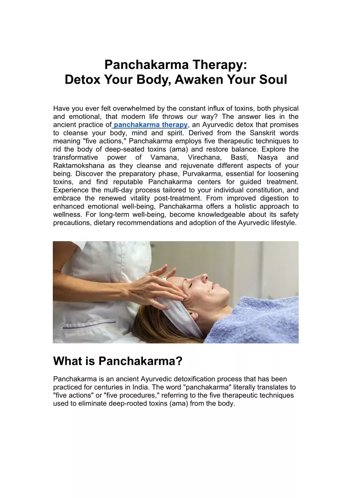 panchakarma therapy detox your body awaken your