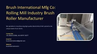 Rolling Mill Industry Brush Roller Manufacturer, Best Rolling Mill Industry Brus