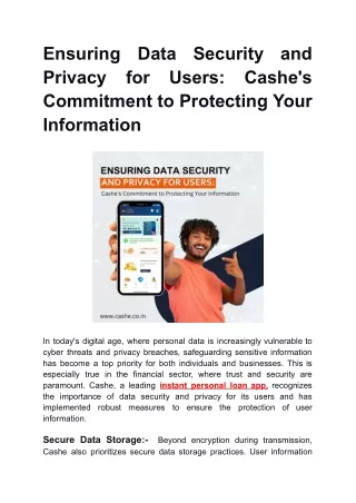 Ensuring Data Security and Privacy for Users_ Cashe's Commitment to Protecting Your Information