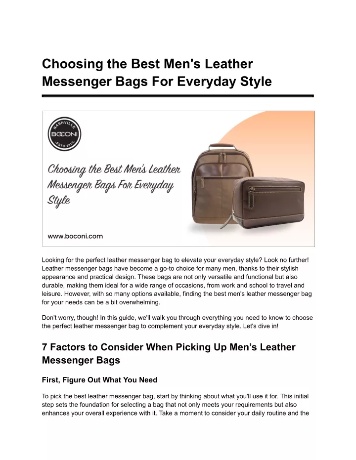 choosing the best men s leather messenger bags