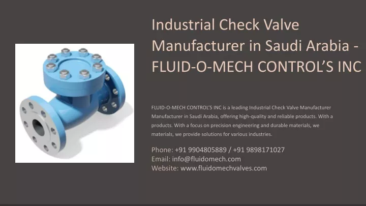 industrial check valve manufacturer in saudi