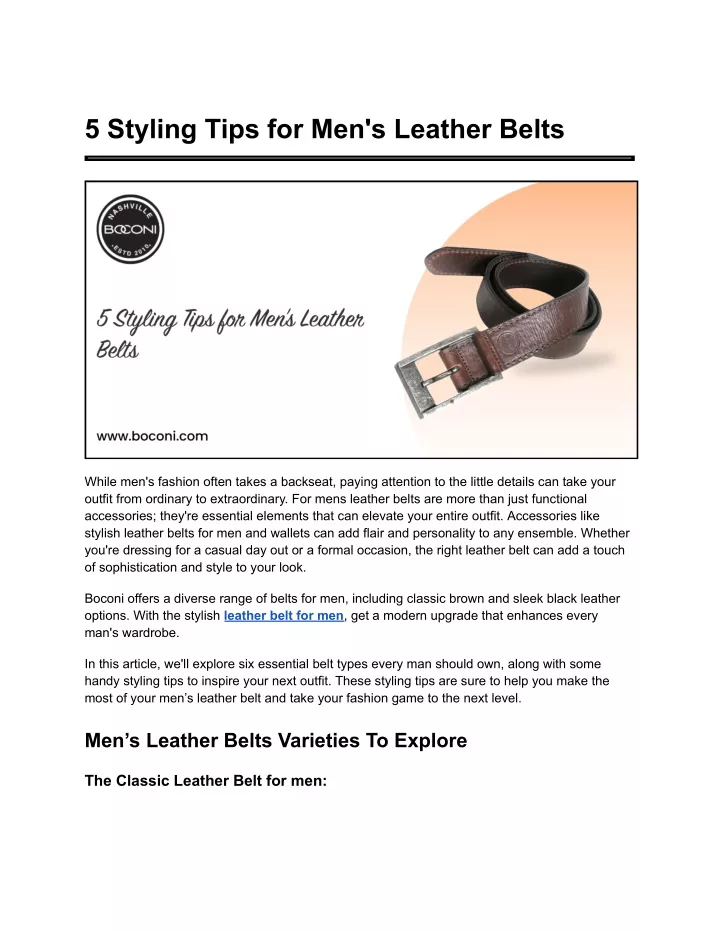 5 styling tips for men s leather belts