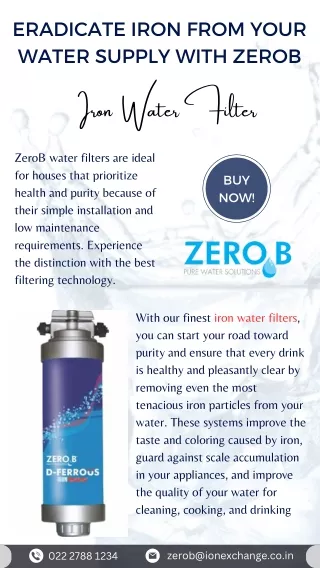 Eradicate Iron from Your Water Supply with ZeroB