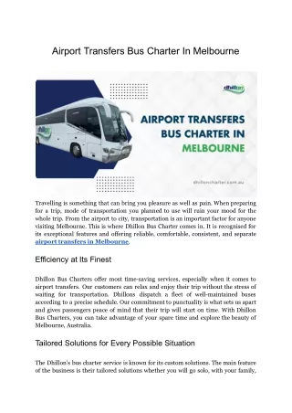 Melbourne Travel Guide: Airport Transfers & Bus Charters