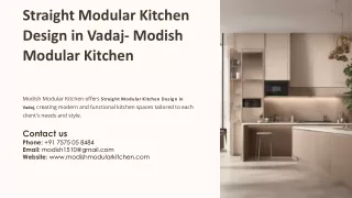 Straight Modular Kitchen Design in Vadaj, Best Straight Modular Kitchen Design i