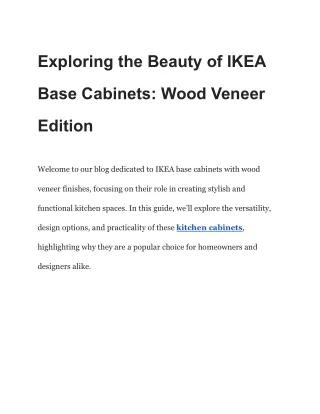 Exploring the Beauty of IKEA Base Cabinets_ Wood Veneer Edition