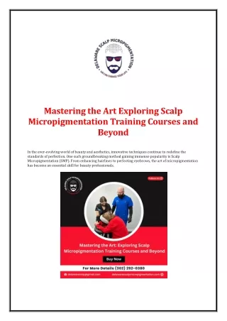Mastering the Art Exploring Scalp Micropigmentation Training Courses and Beyond