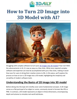 How to Turn 2D Image into 3D Model with AI