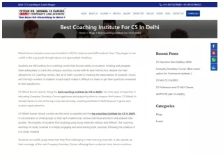 best company secretary coaching in delhi