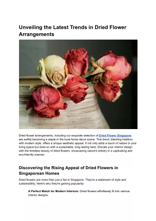 Unveiling the Latest Trends in Dried Flower Arrangements