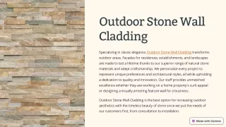 Outdoor Stone Wall Cladding