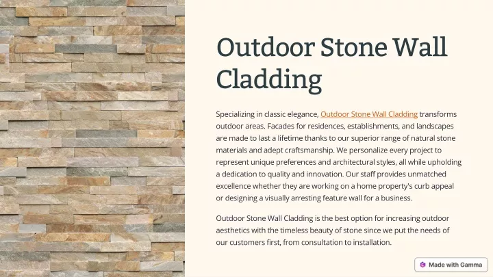 outdoor stone wall cladding