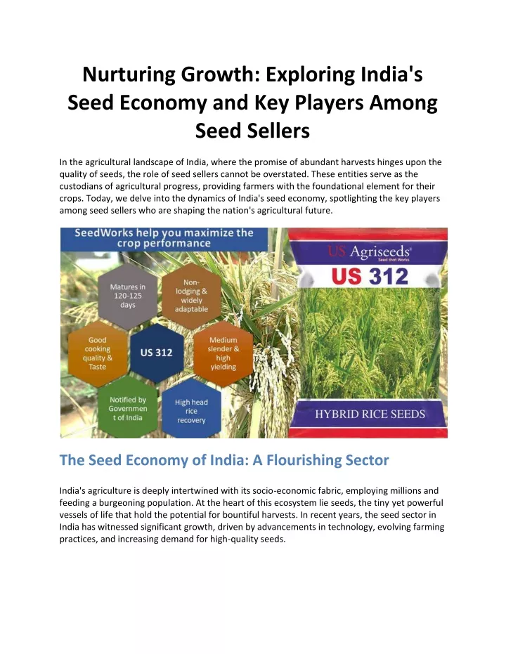 nurturing growth exploring india s seed economy