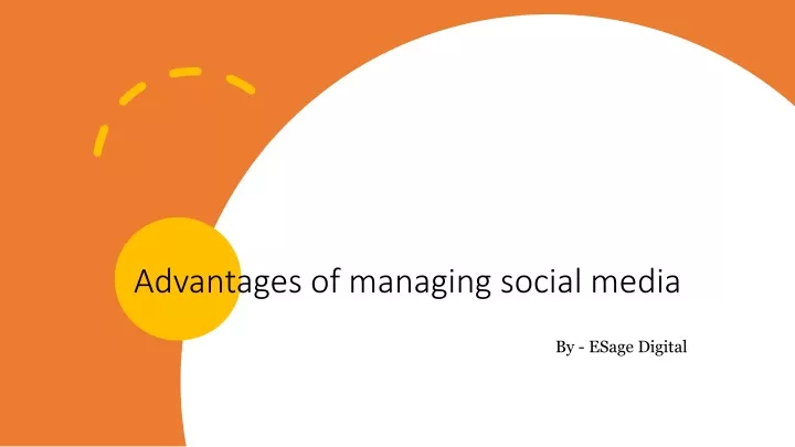 advantages of managing social media