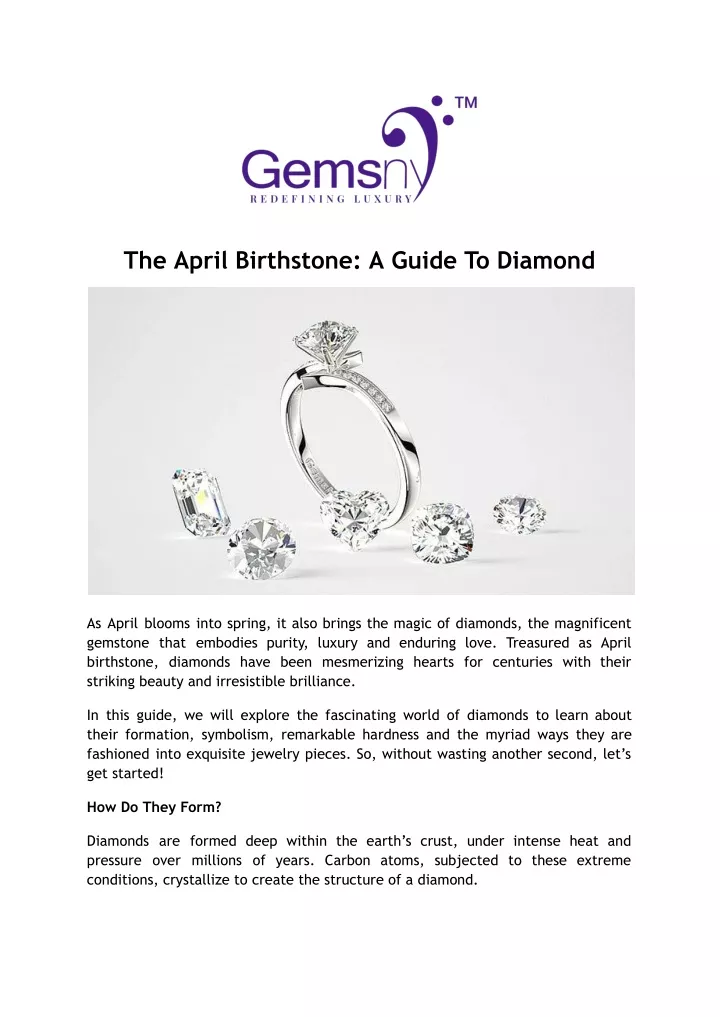 the april birthstone a guide to diamond