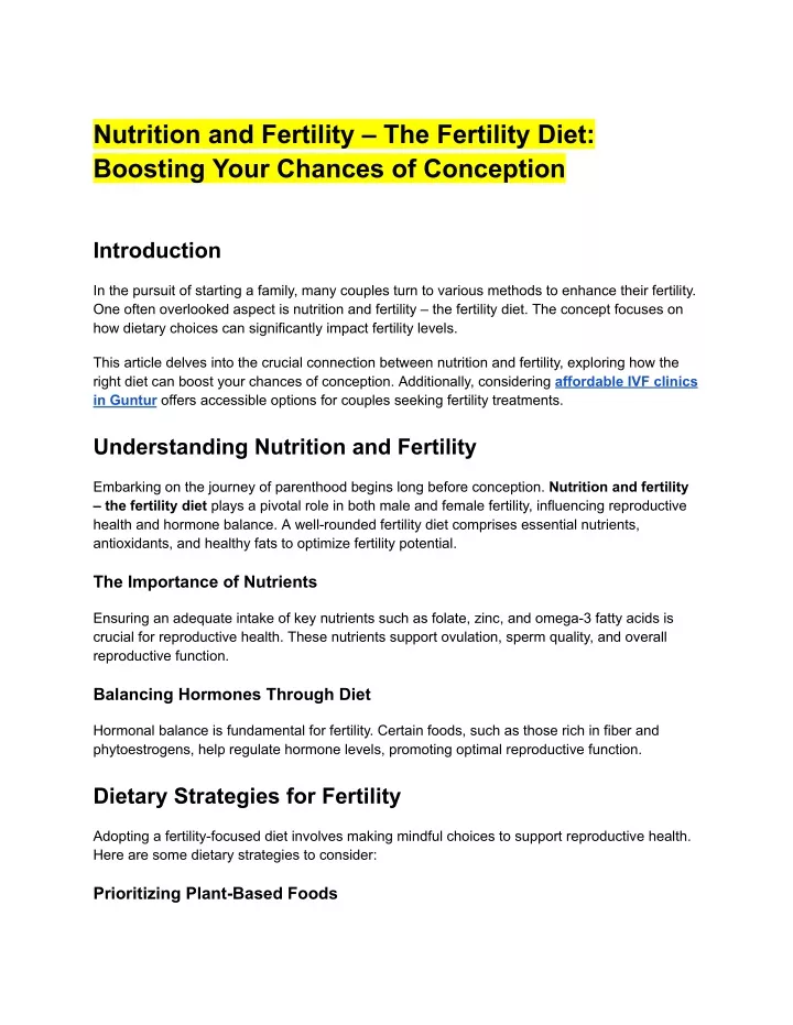 nutrition and fertility the fertility diet