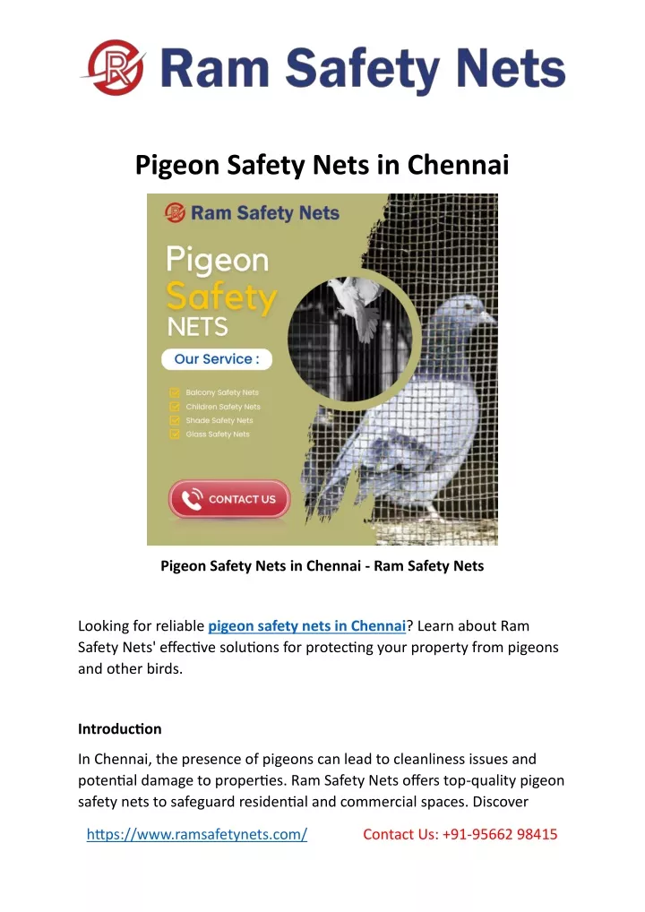 pigeon safety nets in chennai