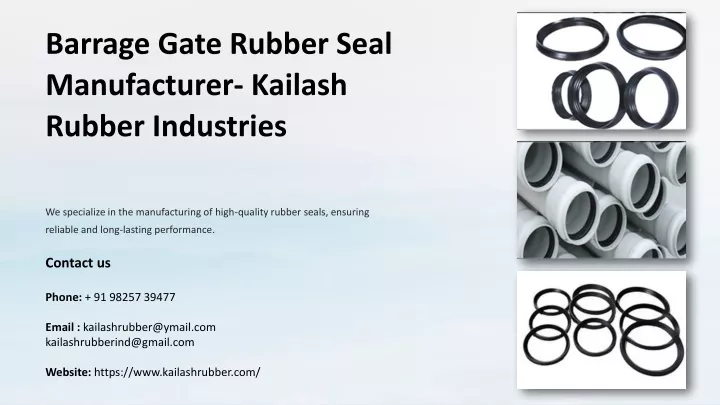 barrage gate rubber seal manufacturer kailash