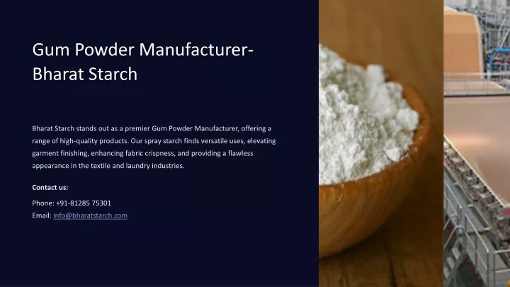 gum powder manufacturer bharat starch