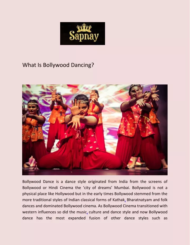 what is bollywood dancing