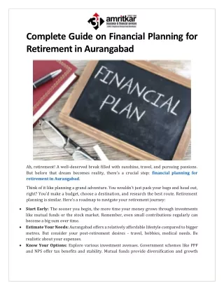 Complete Guide on Financial Planning for Retirement in Aurangabad  pdf
