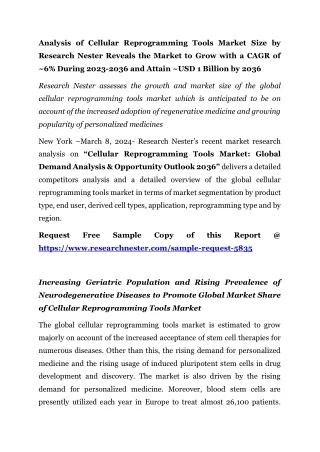 analysis of cellular reprogramming tools market