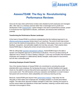 AssessTEAM_ The Key to  Revolutionizing Performance Reviews