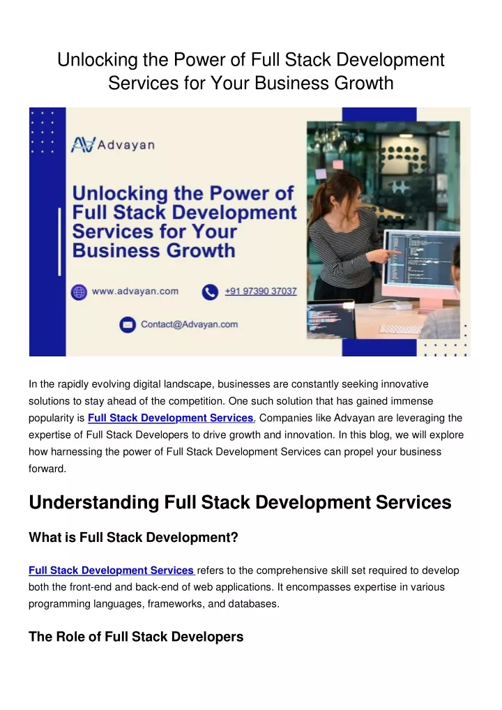 unlocking the power of full stack development